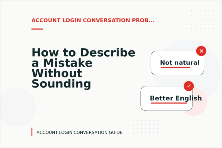 How to Describe a Mistake Without Sounding Rude in Account Login Conversation English