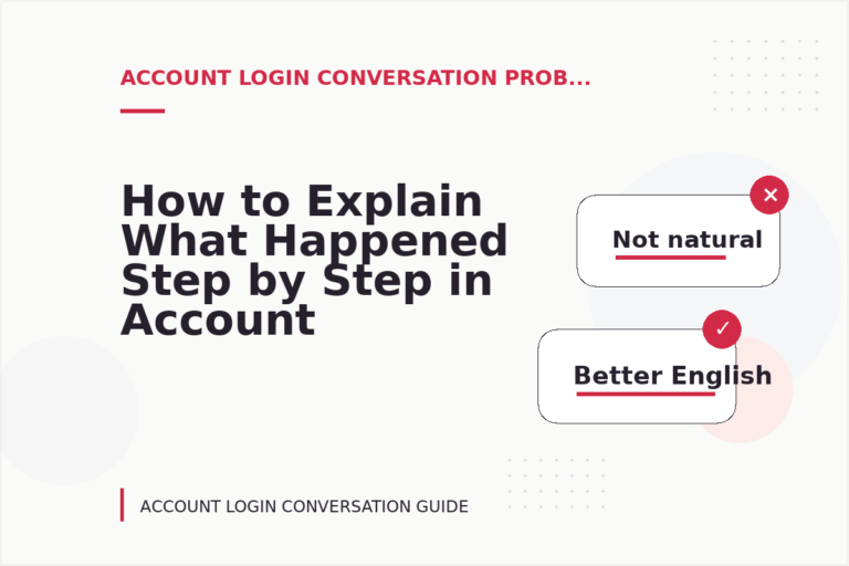 How to Explain What Happened Step by Step in Account Login Conversation English How to Explain What Happened Step by Step in Account Login Conversation English