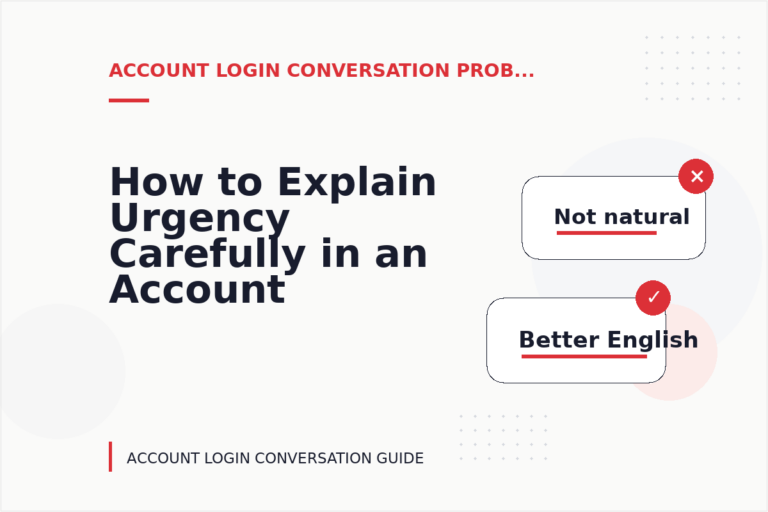 How to Explain Urgency Carefully in an Account Login Conversation